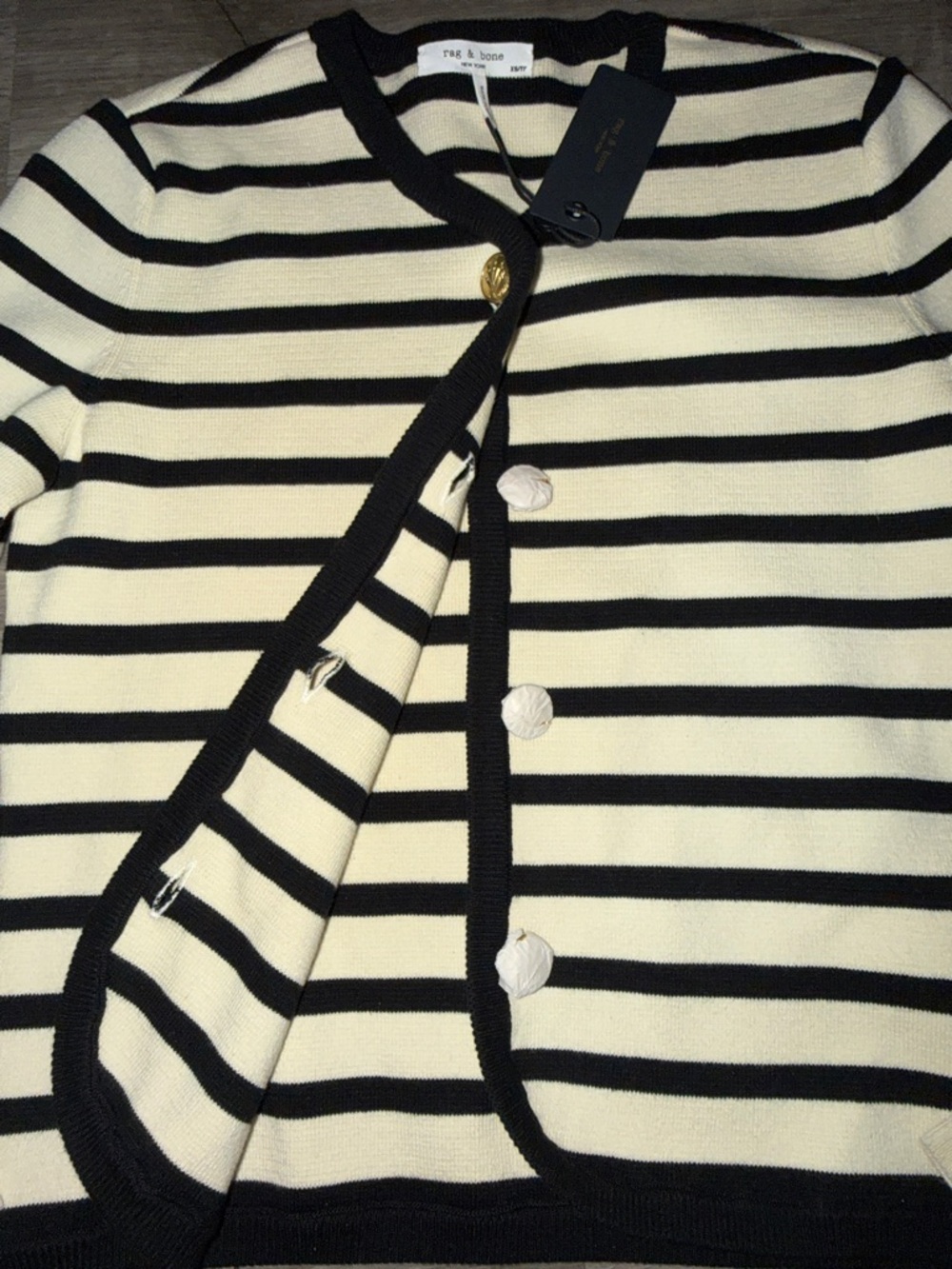 rag & bone Dee striped cotton-blend cardigan - Picture 7 of 8